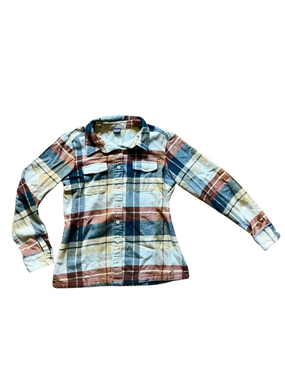 Patagonia Women's 100% Organic Cotton Plaid Flannel Long Sleeve Button Up Shirt